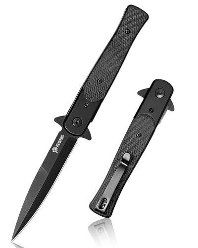 NedFoss MERMAID Klappmesser, 9.8cm D2 Stahl Taschenmesser mit G10 Handle, Scharfes Einhandmesser mit Gürtelclip, Survival Messer für den Alltag, als Sammlung & Geschenk von NedFoss