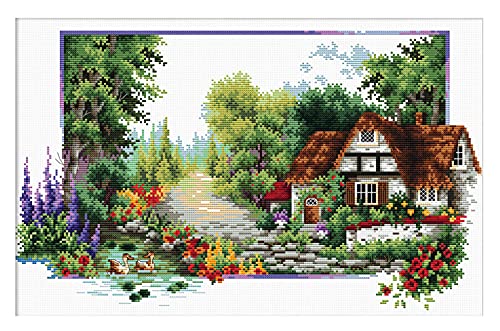 Ladybird Stickset English Cottage Stream, Kreuzstich-Set ca. 40 x 24 cm, Komplett-Set für ein eckiges Stickbild, handwerkliches Hobby für Erwachsene und Kinder ab 8 Jahren Ladybird Stickset English Cottage Stream, Kreuzstich-Set ca. 40 x 24 cm, Komplett-Set für ein eckiges Stickbild, handwerkliches Hobby für Erwachsene und Kinder ab 8 Jahren von Needleart World