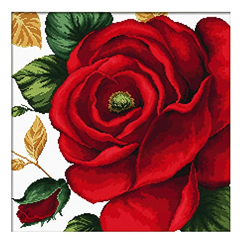 Ladybird Stickset Rose, Kreuzstich-Set ca. 40 x 40 cm, Komplett-Set für ein eckiges Stickbild, handwerkliches Hobby für Erwachsene und Kinder ab 8 Jahren Ladybird Stickset Rose, Kreuzstich-Set ca. 40 x 40 cm, Komplett-Set für ein eckiges Stickbild, handwerkliches Hobby für Erwachsene und Kinder ab 8 Jahren von Needleart World