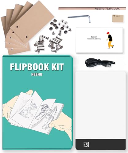 Flipbook Kit, Neeho Flipbook Kit mit Lichtblock zum Zeichnen und Nachzeichnen mit 300 Blatt Premium-vorgebohrtem Flipbook-Papier, LED Lightbox für die Herstellung von Animations-Flipbooks mit Flipbook Kit, Neeho Flipbook Kit mit Lichtblock zum Zeichnen und Nachzeichnen mit 300 Blatt Premium-vorgebohrtem Flipbook-Papier, LED Lightbox für die Herstellung von Animations-Flipbooks mit von Neeho