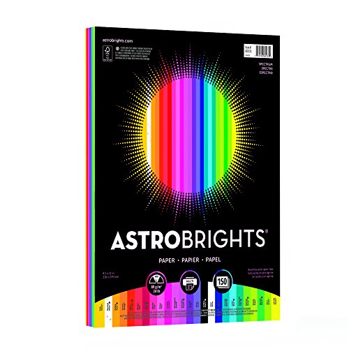 Astrobrights Farbpapier, 21,6 x 27,9 cm, 10,9 kg, 89 g/m², Spectrum" 25 Farben, 150 Blatt (80933-01) von Neenah