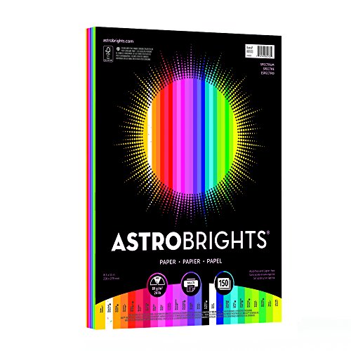 Astrobrights Farbpapier, 21,6 x 27,9 cm, 10,9 kg/89 g/m², Spektrum 25 Farben, 150 Blatt (80933-01) von Astrobrights