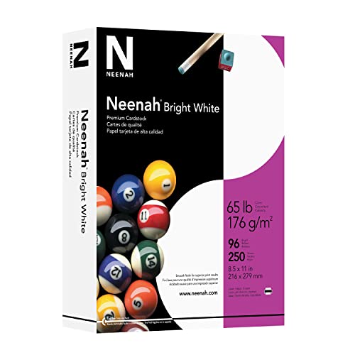 Neenah Premium-Karton, 21,6 x 27,9 cm, 29,5 kg/176 g/m², hochweiß, 250 Blatt (91901) von Neenah