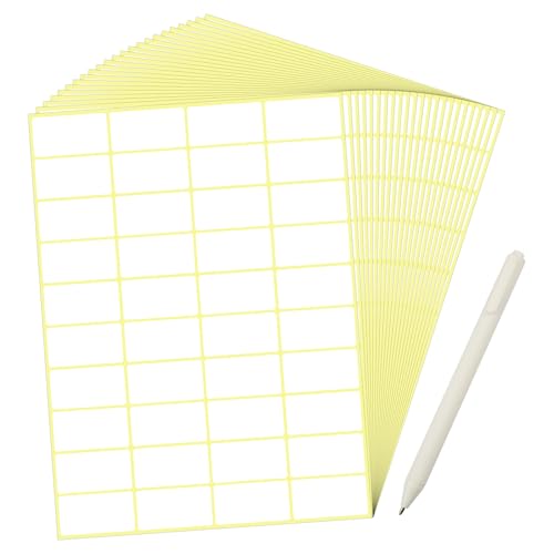 1200 Stück Etiketten Selbstklebend, 38 x 19 mm Klebeetiketten zum Beschriften, Adressetiketten Tiefkühletiketten mit Kugelschreiber, Haushaltsetiketten Aufkleber für Büro Küche Schule von Neerow