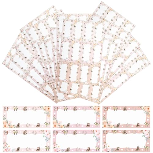 240 Stück Etiketten Selbstklebend Schule, Buchetiketten Schule, Namensetiketten zum Beschriften, 6 Farben Klebeetiketten Schuletiketten 3.5 x 7.5 cm für Schulkind Kinder Junge Mädchen (Stil A) von Neerow