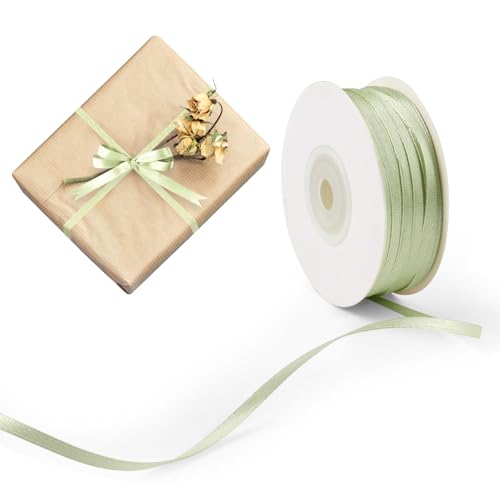 Geschenkband 3mmx91m, Schleifenband Grün, Satinband zum Einpacken, Geschenkbänder zum Basteln, Satinbänder für Geburtstag Geschenk Verpackung, Handwerk Schleifen, Hochzeit, Taufe Dekoband Geschenkband 3mmx91m, Schleifenband Grün, Satinband zum Einpacken, Geschenkbänder zum Basteln, Satinbänder für Geburtstag Geschenk Verpackung, Handwerk Schleifen, Hochzeit, Taufe Dekoband von Neerow