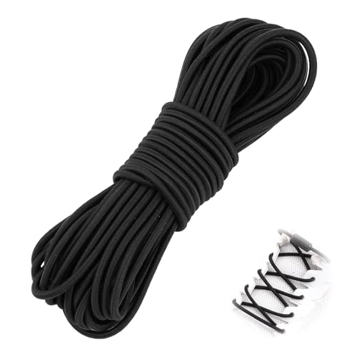 Gummischnur 3mm x 10m, Schwarz Gummiseil Expanderseil, Elastische Gummischnur, Vielseitig Gummiband Rund 3mm für Zelte, Plane, Camping, Netz, Banner (10M) von Neerow