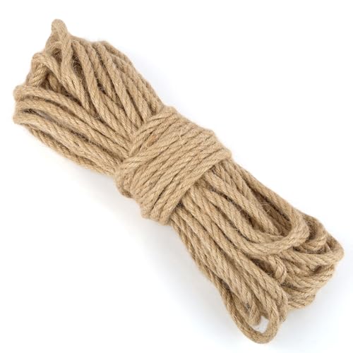 Hanfseil, 8 mm 20 m Juteseil, Natur Tau Seil Kordel, Juteschnur Bastelschnur für Garten, DIY Kunsthandwerk, Verpackungen und Dekoration Hanfseil, 8 mm 20 m Juteseil, Natur Tau Seil Kordel, Juteschnur Bastelschnur für Garten, DIY Kunsthandwerk, Verpackungen und Dekoration von Neerow