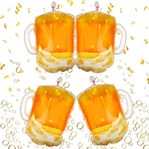 XXL Luftballons Bier Set, 4 Stück Riesen Bier Folienballon, Bierglas Heliumballon für Geburtstag, Hochzeit und Oktoberfest, Bayrische Deko für Party, Festival und Bierthema Feiern XXL Luftballons Bier Set, 4 Stück Riesen Bier Folienballon, Bierglas Heliumballon für Geburtstag, Hochzeit und Oktoberfest, Bayrische Deko für Party, Festival und Bierthema Feiern von Neerow