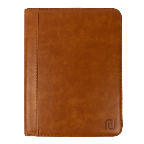 NEGOTIA Vintage Abbey Leder Dokumentenmappe A4, Handgemachte Mappe für Notizen, mit Kartenfächern und Dokumententaschen, Leder Schreibmappe für Büro, Braun von Negotia