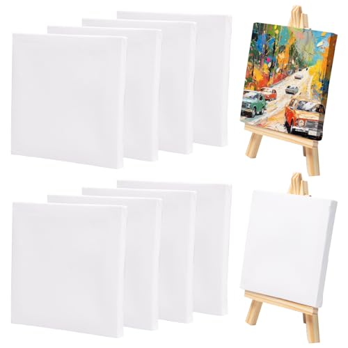 Neikafan 8 Stück Mini Leinwand and 2 x Mini Staffeleis Mini Leinwand mit Staffelei Holz Tischstaffelei,Kleine Leinwände 10x10cm,Staffelei 15x8cm für Handwerk Öl-Acryl-Malerei & Zeichnung Artis Neikafan 8 Stück Mini Leinwand and 2 x Mini Staffeleis Mini Leinwand mit Staffelei Holz Tischstaffelei,Kleine Leinwände 10x10cm,Staffelei 15x8cm für Handwerk Öl-Acryl-Malerei & Zeichnung Artis von Neikafan