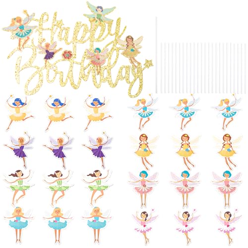 Neikafan Tortendeko Feen und Elfen 24 Stück und 1 Stück Feenwald Cake Topper Fairy Cupcake and Cake Decoration für Kindergeburtstag Party Babyparty Deko Figuren Blumenfee Torten Topper Neikafan Tortendeko Feen und Elfen 24 Stück und 1 Stück Feenwald Cake Topper Fairy Cupcake and Cake Decoration für Kindergeburtstag Party Babyparty Deko Figuren Blumenfee Torten Topper von Neikafan
