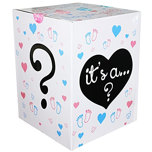 Nejoe Baby Gender Reveal Box für Luftballons, Partyzubehör und Dekorationen, hoch 45,7 x 45,7 x 61 cm, Überraschungsboxen und Event-Dekoration für Mädchen und Jungen, Spaß für Familie und Freunde von Nejoe