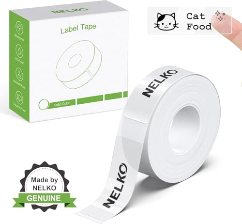 NELKO Klebeband P21 für Etikettierer, angepasstes Etikettendruckpapier, 14 x 40 mm, laminierter Standard-Büroersatz, für Haushalt, Büro, Schule, 180 Etiketten/Rolle, transparent von Nelko