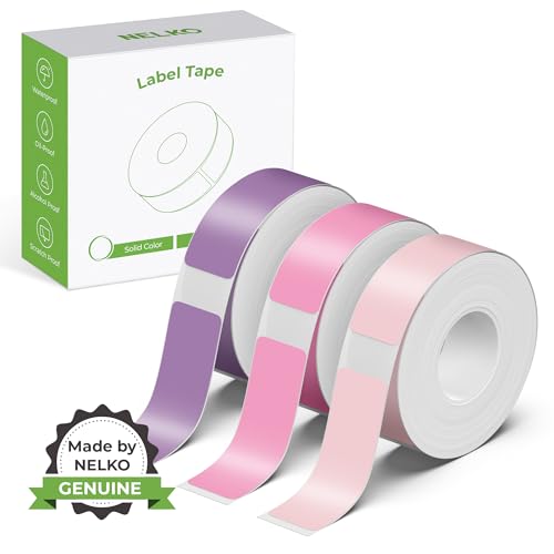 NELKO Original P21 Etikettenband-Ersatz, adaptiertes Etikettendruckpapier, 14 x 40 mm, Standard-laminiertes Büro-Etikettierband, Mehrzweck-Band, P21, 180 Klebeband/Rolle, 3 Rollen, lila/rosa/rosa NELKO Original P21 Etikettenband-Ersatz, adaptiertes Etikettendruckpapier, 14 x 40 mm, Standard-laminiertes Büro-Etikettierband, Mehrzweck-Band, P21, 180 Klebeband/Rolle, 3 Rollen, lila/rosa/rosa von Nelko