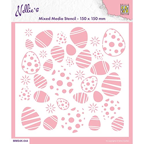 Nellie Snellen, Mixed Media Stencils Easter Eggs Background von Nellie Snellen
