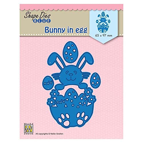 Nellie Snellen SDB072 Shape Dies Blue Bunny in Egg 65x97 mm, Transparent von Nellie Snellen