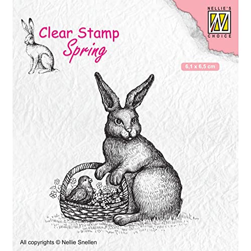 Nellies Choice Clearstamp - Frühling Hase mit Korb von Nellie Snellen