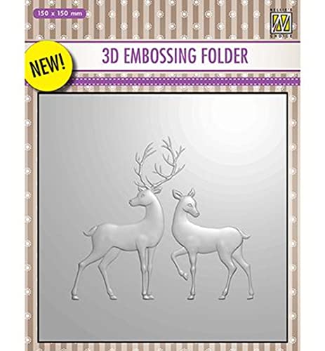 Nellie's Choice Embossingschablone - 3D Embossing Folders Reindeer 150x150mm von Nellie's Choice
