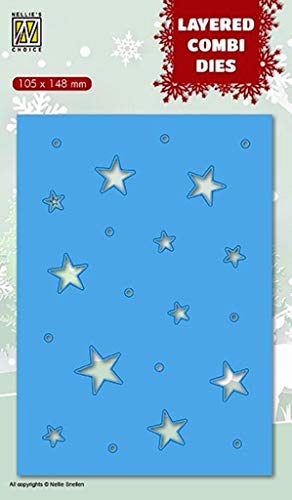 Nellie's Choice LCDCS003C Stanzschablone-Layered Die-Weihnachtssterne Cutting Die-Schicht C-zum Weihnachten-10,5 x 14,8 cm-Stanzform für Karten Basteln-Scrapbooking, DIY, Blau, 105x148mm Nellie's Choice LCDCS003C Stanzschablone-Layered Die-Weihnachtssterne Cutting Die-Schicht C-zum Weihnachten-10,5 x 14,8 cm-Stanzform für Karten Basteln-Scrapbooking, DIY, Blau, 105x148mm von Nellie's Choice