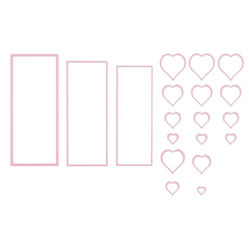 Nellie's Choice MFD142 Stanzschablone Herz-Cutting Die-Multi Frame Dies 19 Stück-8,5 x 20,5 cm-Stanzform-für Karten Basteln-Bastel Scrapbooking-Scrapbook Zubehör, Rosa, 85x205mm von Nellie's Choice
