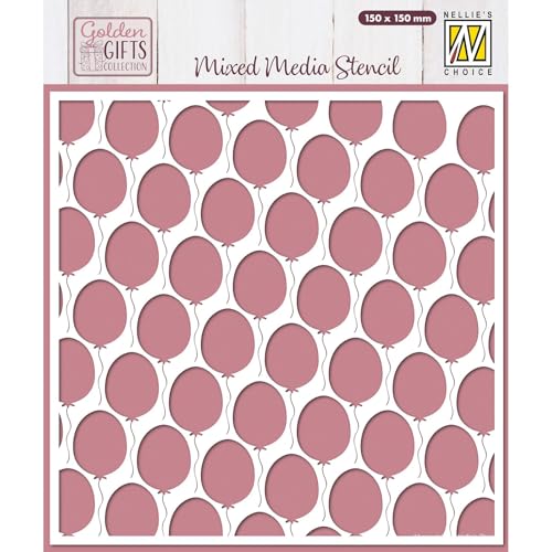Nellie's Choice MMS4K-090 Schablone Ballone Motiv von 15 x 15 cm-Wiederverwendbare Malschablone zum DIY, Scrapbooking, Karten, Bullet Journal und Basteln mit Papier, Weiß Nellie's Choice MMS4K-090 Schablone Ballone Motiv von 15 x 15 cm-Wiederverwendbare Malschablone zum DIY, Scrapbooking, Karten, Bullet Journal und Basteln mit Papier, Weiß von Nellie's Choice