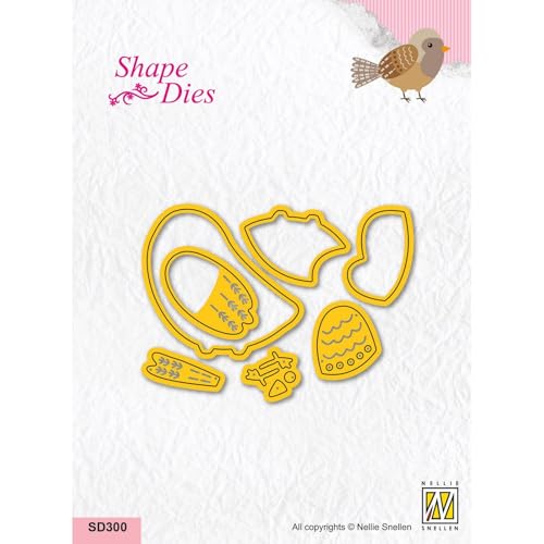 Nellie's Choice SD300 Stanzschablone-Vogel-Cutting Die-7,5 x 5,4 cm-10 Stück-Stanzform-Karten Basteln-Bastel Scrapbooking, Weihnachten und DIY-Scrapbook Zubehör, Gelb, 75 x 54mm von Nellie's Choice