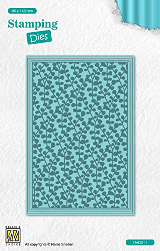 Nellie's Choice STAD011 Stanzschablone mit Prägen-Zweige Cutting Die-9,5 x 14 cm-1 Stück-Stanzform-Karten Basteln-Bastel Scrapbooking, Weihnachten und DIY-Scrapbook Zubehör, Blau, 95x140mm von Nellie's Choice