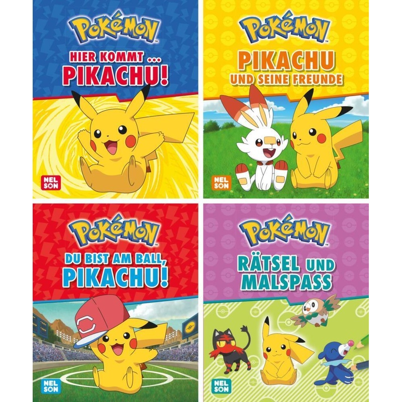 Nelson Mini-Bücher: Pokémon: 4Er Pikachu 1-4, Gebunden von Nelson