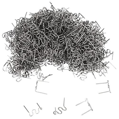 Nemeae 1000 Stück 0,6 mm S Welle Klammern für Auto, Stoßstange, Karosserie, Kunststoff, Hefter, Reparatur-Set, 0,6 mm, Welle, Klammern, Schweißwerkzeuge von Nemeae