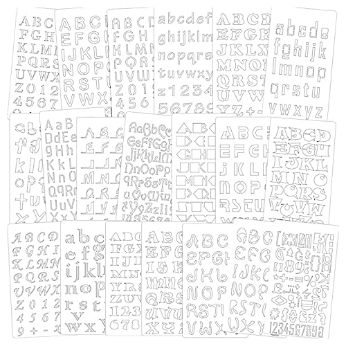 Nemeae 20 Packung Buchstaben und Zahlen Schablonen Wiederverwendbare Alphabet Schablonen Journal Liefert Vorlagen für Kinder Zeichnung von Nemeae