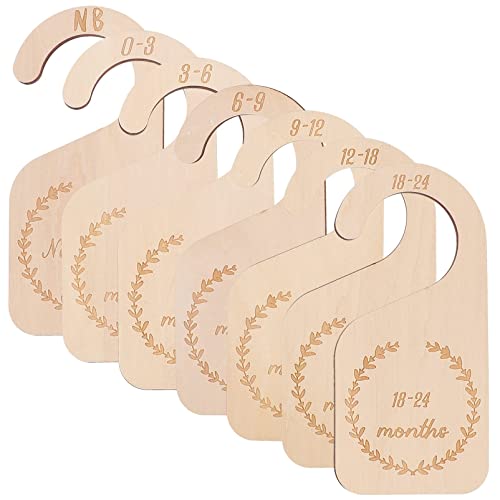 Nemeae 7-Teilige HöLzerne Baby Kleiderschrank TrennwäNde, Bis 24 Monate Baby Kleider Organizer Nach Alter, Kinder, SäUglings Kleiderschrank Trennwand, Geschenk von Nemeae