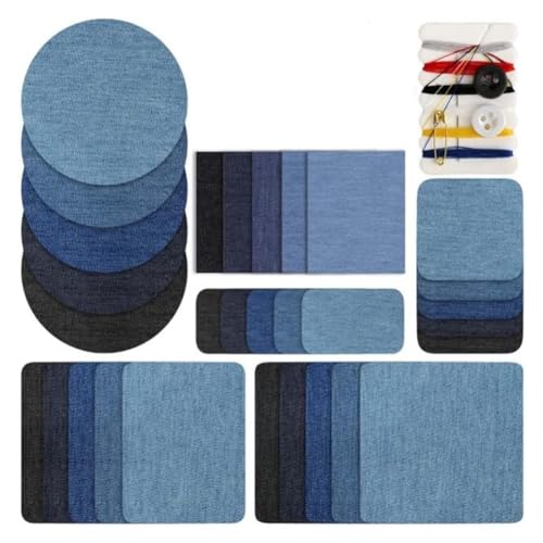 Nemeae Patches für die Innenseite der Jeans, 30 Stück, zum Aufbügeln, für die Reparatur von Kleidung, Flicken zum Aufbügeln für die Innenseite von Jeans von Nemeae