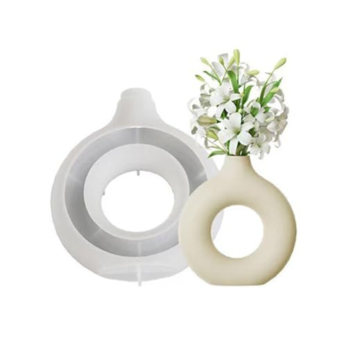 Silikon Vasenform Harz Gießformen Ringförmige Vasen Nordischer Stil für Frühling Wohnkultur Küchenregal Büro Wohnzimmer Schlafzimmer (Ring Groß) von Nengwin