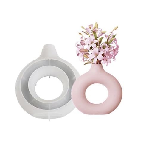 Silikon Vasenform Harz Gießformen Ringförmige Vasen Nordischer Stil für Frühling Wohnkultur Küchenregal Büro Wohnzimmer Schlafzimmer (Ring klein) von Nengwin