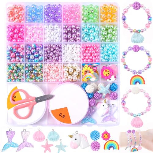 Runde Bunte Perlen zum Erwachsene Auffädeln 6/8mm,Bastelperlen Runde Glasperlen mit Loch zum Basteln,Multicolor lose Pearls Perlen mit elastischer Faden für Herstellung Armbänder Halskette Ohrringe Runde Bunte Perlen zum Erwachsene Auffädeln 6/8mm,Bastelperlen Runde Glasperlen mit Loch zum Basteln,Multicolor lose Pearls Perlen mit elastischer Faden für Herstellung Armbänder Halskette Ohrringe von Nenjindz