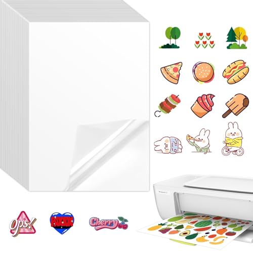 40 Blatt Sticker Papier Rub On Folie zum Bedrucken Klebefolie Selbstklebende Folie Transparent Wasserfest Vinyl Stickerpapier Zum Selbst Drucken A4 für Aufkleber,Laser und Tintenstrahldrucker Drucker 40 Blatt Sticker Papier Rub On Folie zum Bedrucken Klebefolie Selbstklebende Folie Transparent Wasserfest Vinyl Stickerpapier Zum Selbst Drucken A4 für Aufkleber,Laser und Tintenstrahldrucker Drucker von Nenull