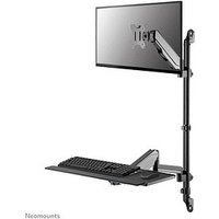 Neomounts höhenverstellbarer PC-Tisch schwarz für 1 Monitor, 1 Tastatur, 1 Maus, Tischbohrung, Wandhalterung von Neomounts