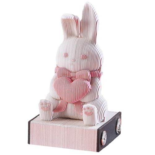 2024 Kalender Memo Pad 3D Memo Pad exquisite elegante dekorative 3D -Notepad Büro Wohnzimmer Desk Memo Pad Geschenk für Kollegen Freund, Bunny von Neroyaner