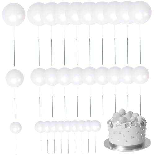 Cupcake-Topper 30 Stück Schaumstoff-Kuchenaufsätze 3 Größen Geburtstagskuchenaufsätze DIY-Kuchendekorationszubehör für Hochzeit Jahrestag Geburtstag Babyparty von Neroyaner