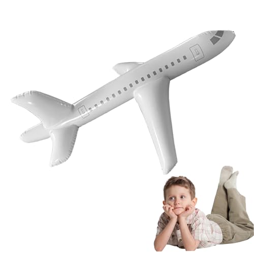 Neroyaner Aufblasbares Flugzeug für Kinder 39,4 Zoll süße Cartoon aufblasbare Flugzeuge Faltbare weiße Innen im Freien Schwimmspielzeug Flugzeug Flugzeug Geburtstagsgeschenk von Neroyaner