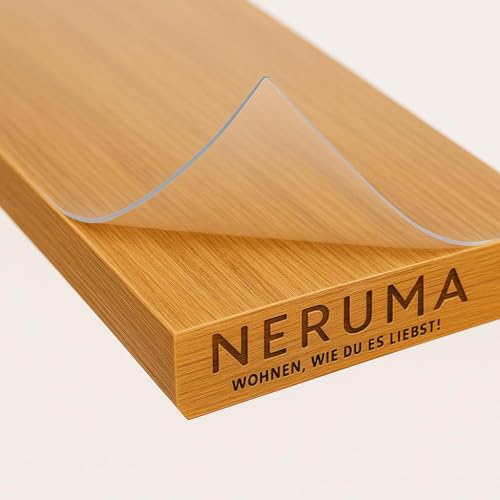 Tischfolie als transparenter Tischschutz, transparente Folien-Tischdecke, Schmutzabweisend, abwischbar und individuell zuschneidbar – 2 mm von Neruma