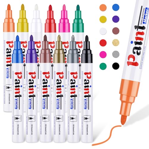 Nesayerk Permanent Marker Set Wasserfeste Steinmalstifte, 12 Farben Paint Marker Stifte für Steine Bemalen, Glas, Holz, Kunststoff, Metalle, Reifen, Keramik Tasse Nesayerk Permanent Marker Set Wasserfeste Steinmalstifte, 12 Farben Paint Marker Stifte für Steine Bemalen, Glas, Holz, Kunststoff, Metalle, Reifen, Keramik Tasse von Nesayerk