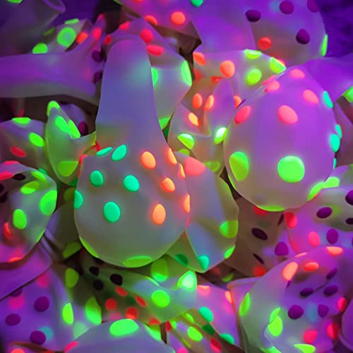 Leuchten Neon Luftballon Nesloonp 50 Stücke Neon Glühen Ballons Schwarzlicht Neon Party Dekorationen für Geburtstag, Hochzeit, Bogen, Themenpartyzubehör + Pumpe von Nesloonp