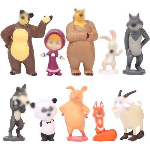 Nesloonp 10 Stück Mini humanoides Set Kuchen, Partykuchendekoration, Kinderspielzeug, Tierspielzeug Kindergeburtstagskuchendekoration von Nesloonp