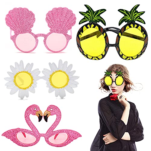Nesloonp Neuheit Party Sonnenbrille Hawaiian Flamingo Ananas Brillen Sonnenbrillen Kreative Lustige Kostüm Brille Strand Party Brillen Foto Booth Requisiten, für Sommer Kostüm Party Requisiten von Nesloonp