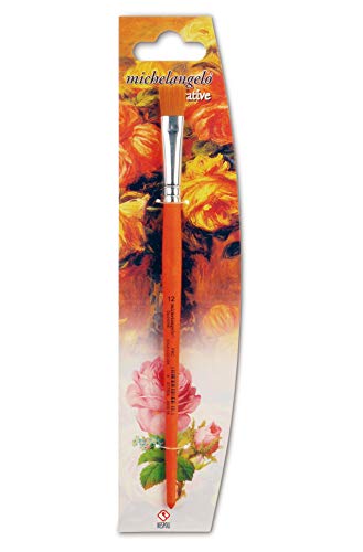 Nespoli Dekorations-Pinsel flach, Holz FSC, Faser Teijin Blume Größe 1, Orange, 12 Nespoli Dekorations-Pinsel flach, Holz FSC, Faser Teijin Blume Größe 1, Orange, 12 von Nespoli