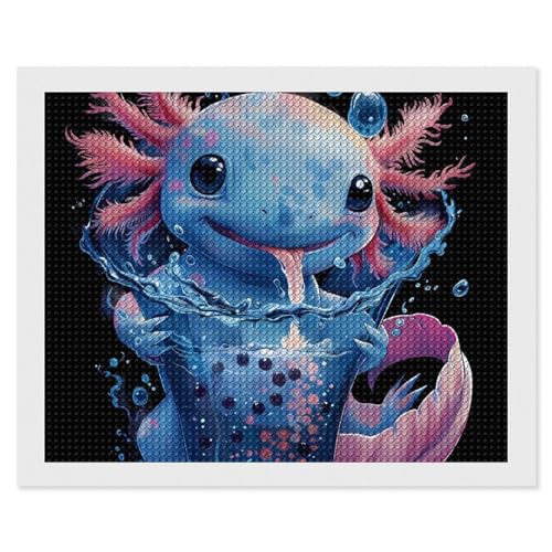 Nestaura Axolotls Diamant-Malset, 5D-Diamantkunst zum Selbermachen, mit runden Diamanten, für Wanddekoration und Geschenke (101,6 x 127 cm) von Nestaura