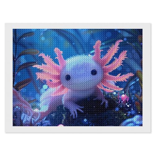 Nestaura Salamander Axolotl Diamant-Malset, 5D-Diamantkunst zum Selbermachen, mit runden Diamanten, für Wanddekoration und Geschenke (76,2 x 101,6 cm) von Nestaura
