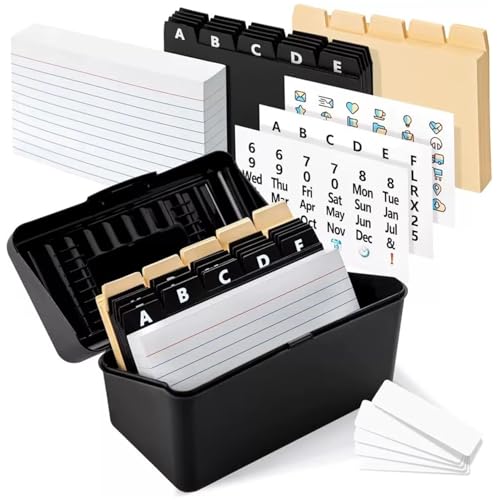 1Set Rezeptbox mit Karten und Trennwänden, Box, Aufkleber und Beschriftungen Karteikartenhalter einfach zu verwenden Karteikarten für Home Recipes Flitzelkarten Adressbürovorrätevorräte Karten 1Set Rezeptbox mit Karten und Trennwänden, Box, Aufkleber und Beschriftungen Karteikartenhalter einfach zu verwenden Karteikarten für Home Recipes Flitzelkarten Adressbürovorrätevorräte Karten von NethCasti